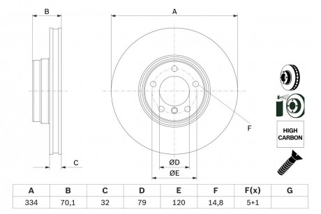 Тормозной диск BOSCH 0986478623