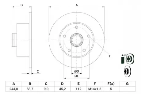 Тормозной диск BOSCH 0986478759