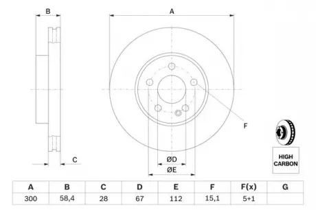 Тормозной диск BOSCH 0986479137
