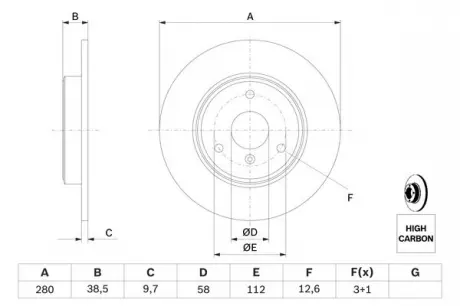 Тормозной диск BOSCH 0986479305
