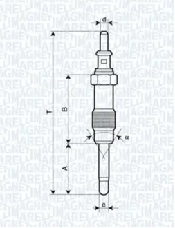 Свеча накаливания MAGNETI MARELLI 062900046304 (фото 1)