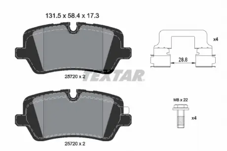 Тормозные колодки к-кт. TEXTAR 2572001