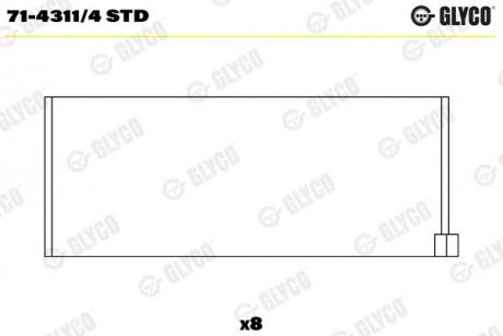 Подшипники шатуна (к-кт) Glyco 71-4311/4 STD