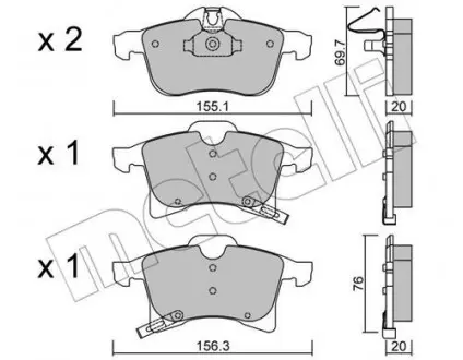 Гальмівні колодки Metelli 22-0539-0