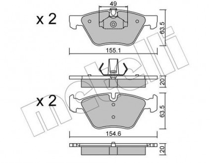 Гальмівні колодки Metelli 22-0557-0