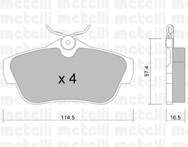 Комплект тормозных колодок с 4 шт. дисков Metelli 22-0712-0