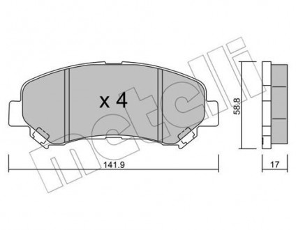 Гальмівні колодки Metelli 22-0792-0