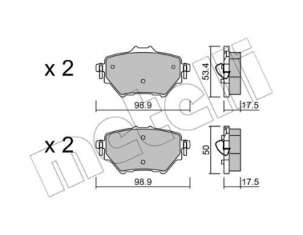 Комплект тормозных колодок с 4 шт. дисков Metelli 22-0987-0