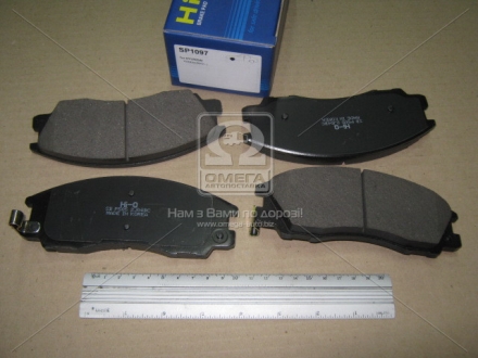 Колодка торм. HYUNDAI TERRACAN 2.5, 2.9, 3.5 01- передние. Hi-Q (SANGSIN) SP1097 (фото 1)