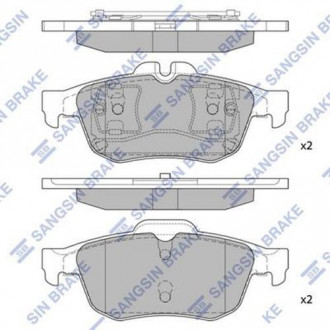 Колодка тормозная зад. MAZDA3 03-05 / NISSAN PRIMERA 03- / OPEL VECTRA 00-05 Hi-Q (SANGSIN) SP1396 (фото 1)