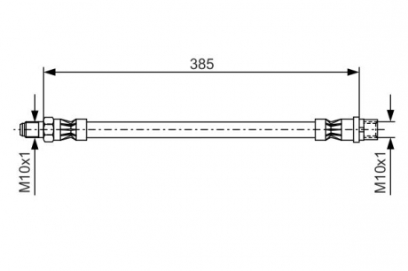 Тормозной шланг передний DB W140 / 202/203/210 (385mm) BOSCH 1987476439 (фото 1)