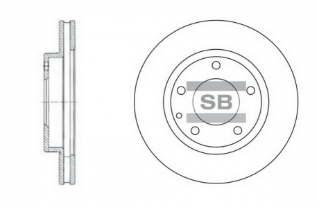Тормозной диск передний Hi-Q (SANGSIN) SD4405 (фото 1)