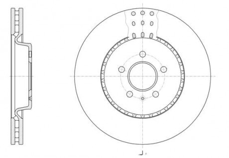 Диск тормозной AUDI A4 1.8 2.0 07-.A5 2.0-3.0 09-.A6 2010- передние. REMSA 61493.10