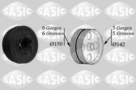 Ременный шкив, коленчатый вал SASIC 9001810