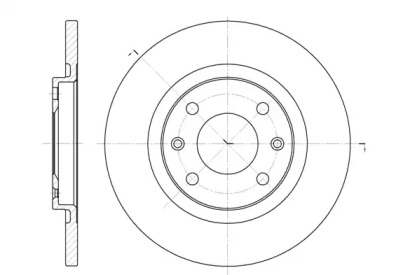 Тормозной диск перед. Berlingo / Partner 96-02 (266x13) (невентилируемый) ROADHOUSE 6536.00 (фото 1)