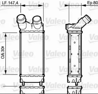Радиатор интеркулера Berlingo / Partner 1.6HDi 08- Valeo 818866