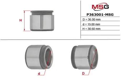 Поршень суппорта MERCEDES-BENZ C-CLASS (W202) 94-00, C-CLASS (W203) 00-07, C-CLASS T-Model (S203) 01-0 MSG P363001-MSG