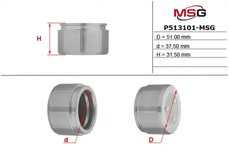 Поршень суппорта TOYOTA LAND CRUISER 100 (UZJ100) 98-, LAND CRUISER AMAZON (UZJ100) 98-, PRADO (UZJ100 MSG P513101-MSG (фото 1)