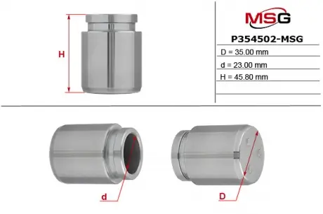 Поршень суппорта MITSUBISHI GALANT IV (E3_A) 88-92; NISSAN QASHQAI / QASHQAI + 2 (J10, JJ10) 07- MSG P354502-MSG