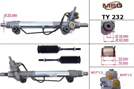 Рулевая рейка с ГУР новая TOYOTA 4RUNNER 09-13, TOYOTA LAND CRUIISER J15 09-13, LEXUS GX 460 09- MSG TY232