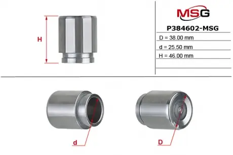 Поршень суппорта CHEVROLET TRANS SPORT 96-05; CITROEN C-CROSSER (EP_) 07-; ISUZU IMPULSE 90-93 MSG P384602-MSG