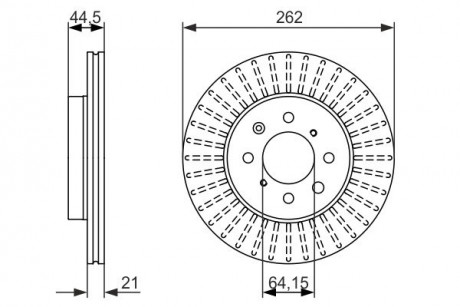 Тормозной диск передний HONDA ROVER Civic, Civic CRX 200, 25, 400 (262 * 21) BOSCH 0986479838 (фото 1)