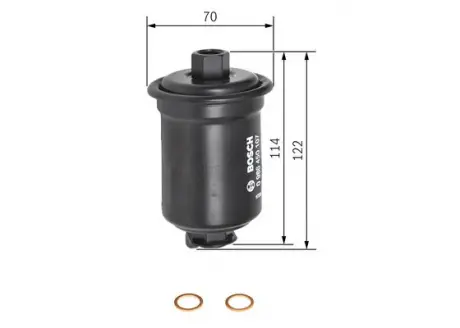 Фільтр паливний бенз. H = 123mm MITSUBISHI Galant -96; TOYOTA Carina E -97 BOSCH 0986450107
