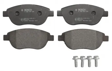 Тормозные колодки дисковые передние Peugeot 207,307; Citroen C4 (+ ESP) BOSCH 0986494038