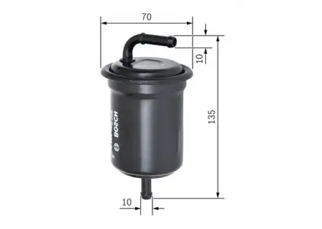 Фільтр паливний бенз. H = 135mm MAZDA 1,8-2,5: 626 91-97, Xedos-6 BOSCH 0986450106