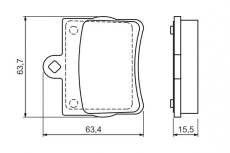 Тормозные колодки дисковые задние DB W124 / 202 1,8 / 2,0 / 2,2 92-00 BOSCH 0986494017 (фото 1)