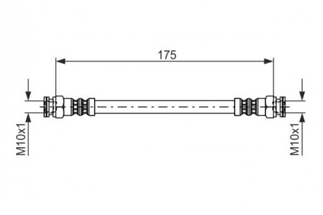 Гальмівний шланг задній VW Caddy 1,6 / 1.9D -00, Felicia -01 BOSCH 1987476012