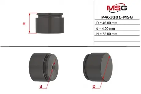 Поршень гальмівного супорту VW Touareg 10-18, Touareg 02-10; MERCEDES-BENZ S-Class W222 13-20; SUBARU Impreza 00-07, WRX 14-21, WRX STI 14-; LAND ROVER Range Rover 02-12, Rover Sport 05-13 MSG P463201-MSG