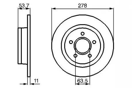 Тормозной диск задний FORD Transit 1.8 02- BOSCH 0986479070