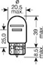 Лампа накаливания W21 / 5W 12V 21 / 5W W3x16g OSRAM 4052899324312