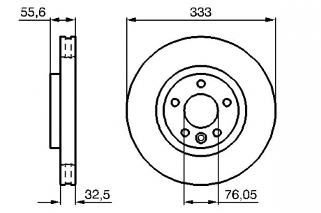 Тормозной диск передний VW Transporter T5 BOSCH 0986479096