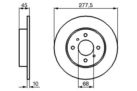 Гальмівний диск задній NISSAN Primera -01 BOSCH 0986479105