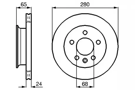 Гальмівний диск передній VW T4 (280 * 24) BOSCH 0986478548