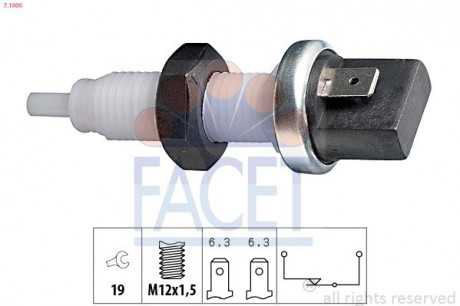Датчик включения заднего хода FACET 7.1000