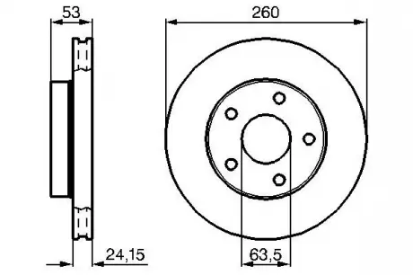 Тормозной диск передний FORD BOSCH 0986478195