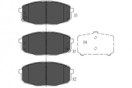 Тормозные колодки дисковые KAVO KBP-4004 (фото 1)