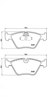 Тормозные колодки дисковые BREMBO P06022