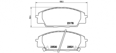 Тормозные колодки дисковые BREMBO P28032 (фото 1)