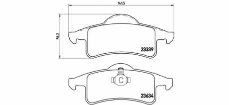 Тормозные колодки дисковые BREMBO P37006 (фото 1)