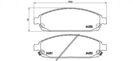 Тормозные колодки дисковые BREMBO P37010