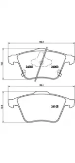 Тормозные колодки дисковые BREMBO P49038 (фото 1)