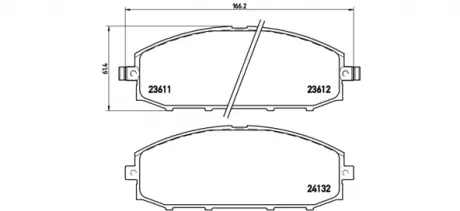 Гальмівні колодки дискові BREMBO P56041 (фото 1)