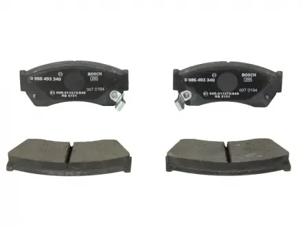 Тормозные колодки дисковые BOSCH 0986493340