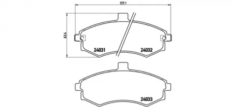 Тормозные колодки дисковые BREMBO P30020
