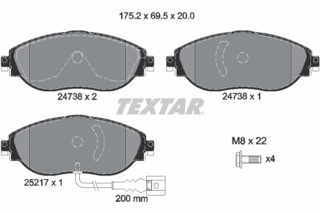 Тормозные колодки дисковые TEXTAR 2473801 (фото 1)