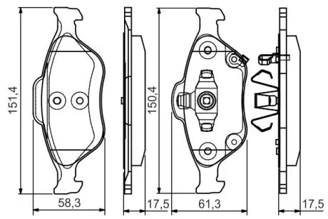 Тормозные колодки дисковые BOSCH 0986495093 (фото 1)